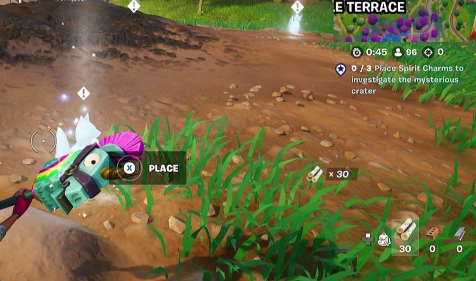 Place Spirit Charms in fortnite mysterious crater quest