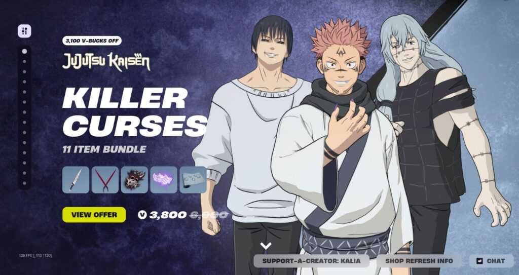 Fortnite Welcomes Jujutsu Kaisen Skins 