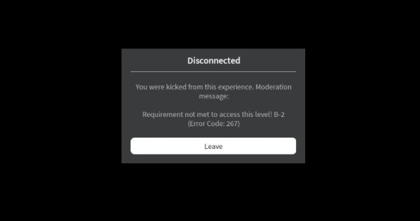 Requirement not met to access this level error