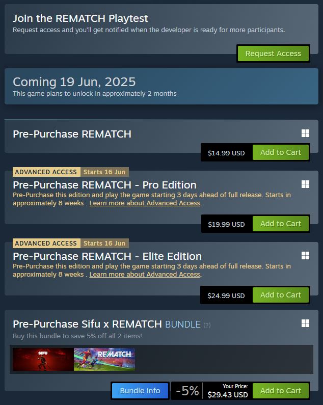 You can request a playtest.