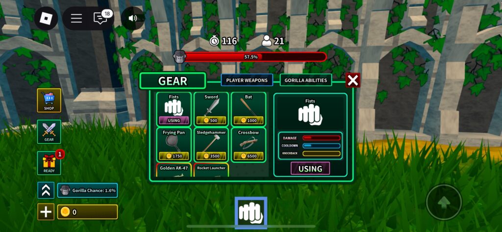 Gorilla vs humans codes