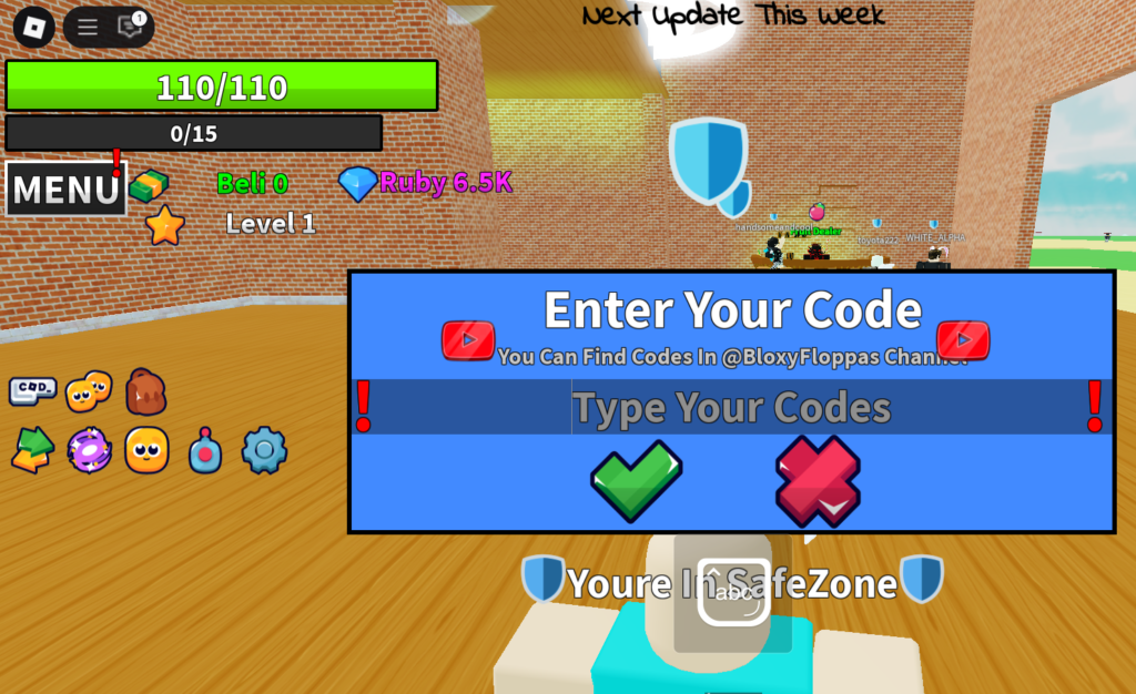 enter the codes