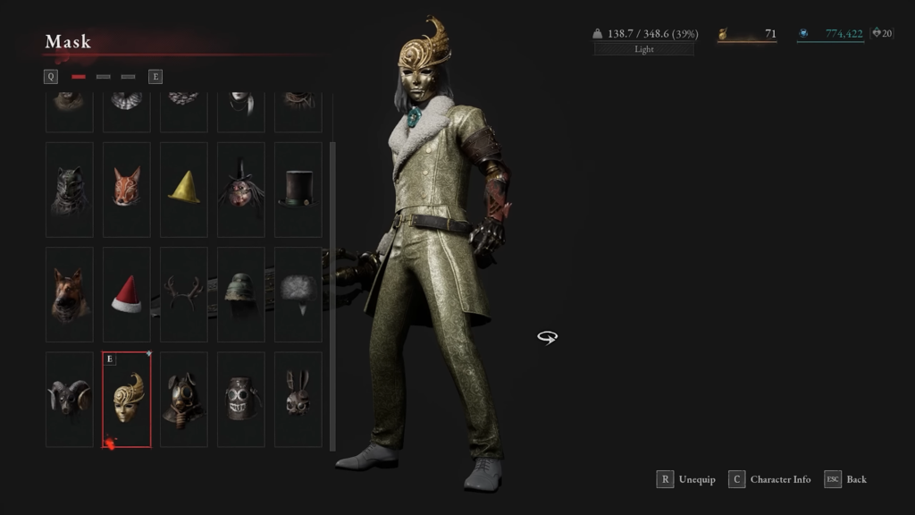 The Golden Snail outfit Lies of P.